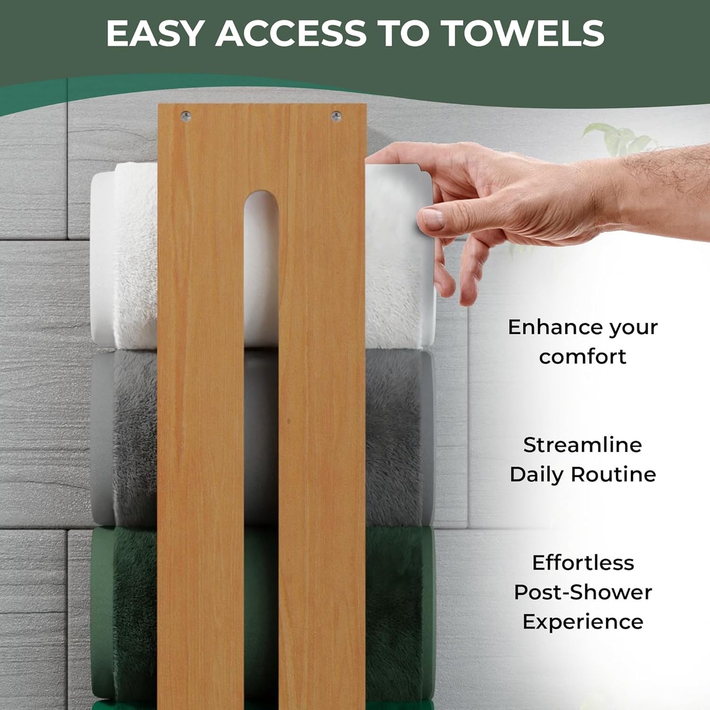 BAMBOO WOODEN TOWEL RACK