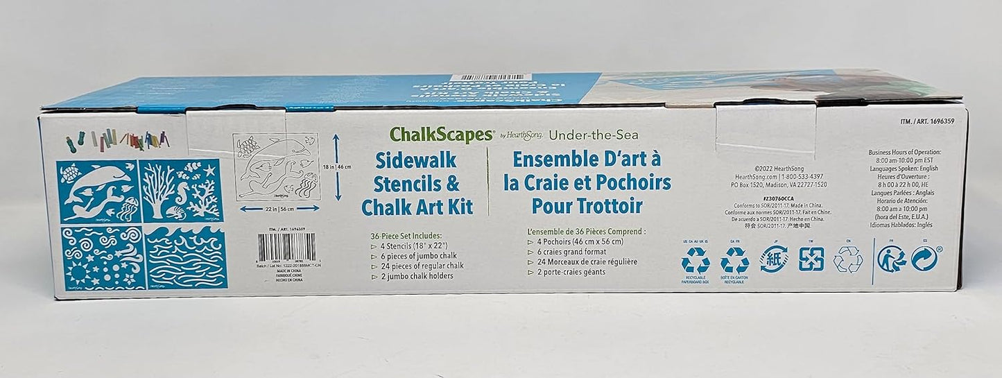 SIDEWALK STENCILS & CHALK - UNDER-THE-SEA