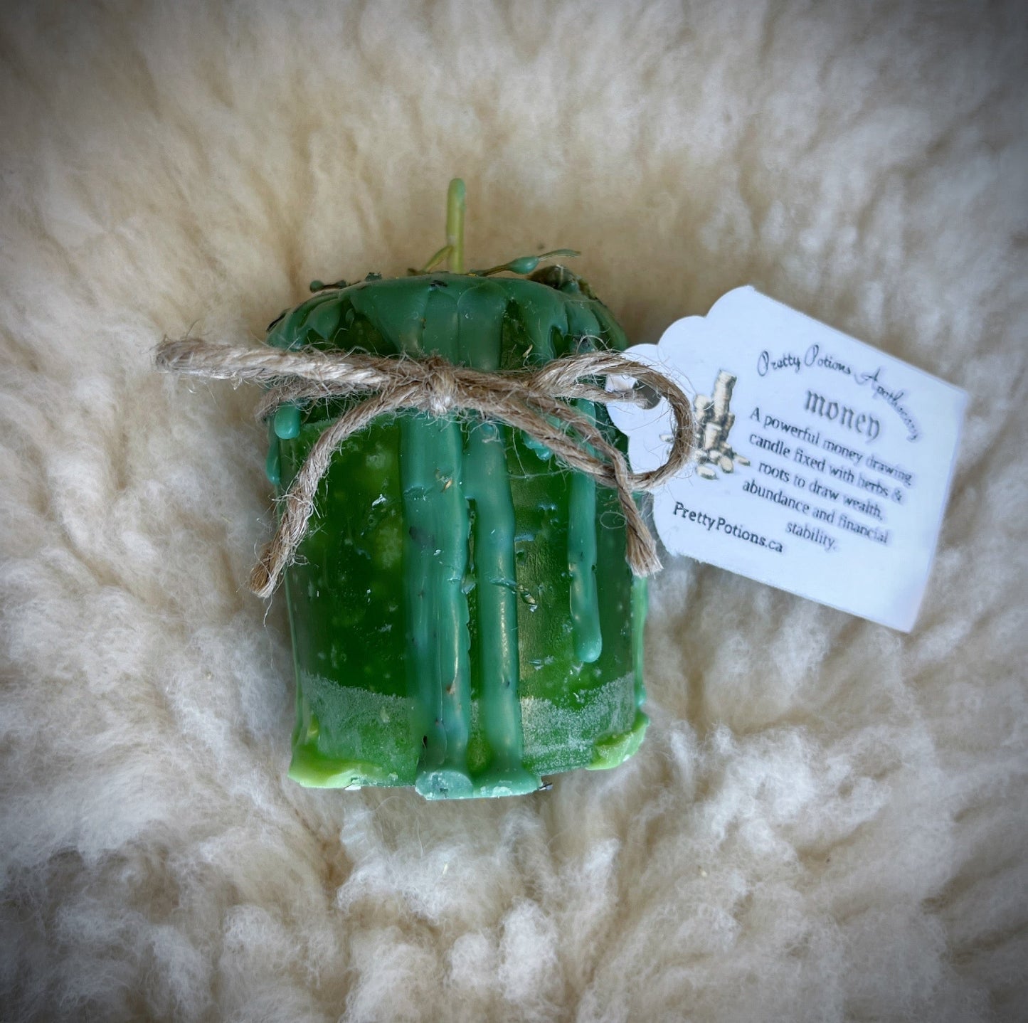 Money Ritual Herbal Votive Candle