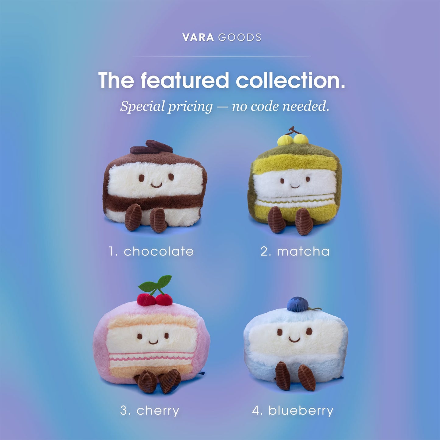 Cake Slice Plush Set — Featured Collection (4-Piece)
