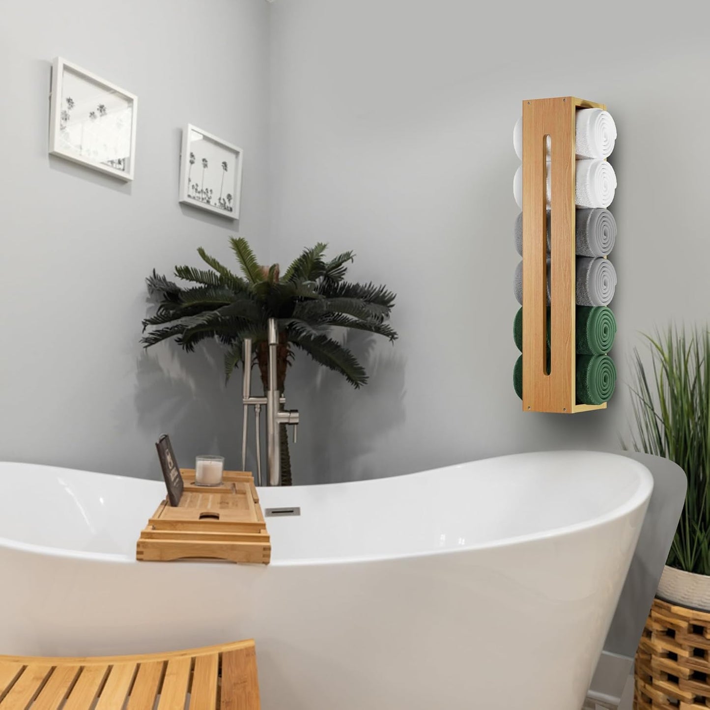 BAMBOO WOODEN TOWEL RACK