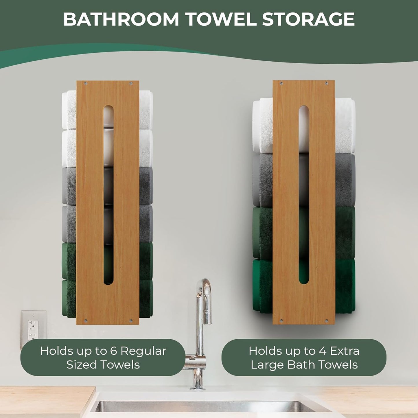 BAMBOO WOODEN TOWEL RACK