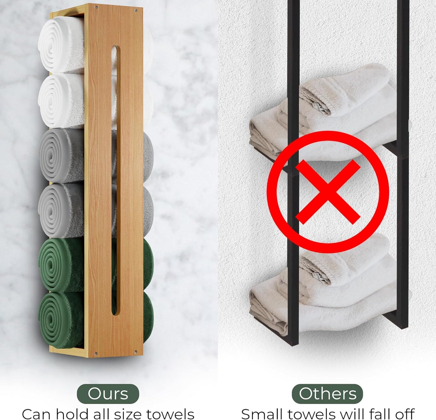 BAMBOO WOODEN TOWEL RACK