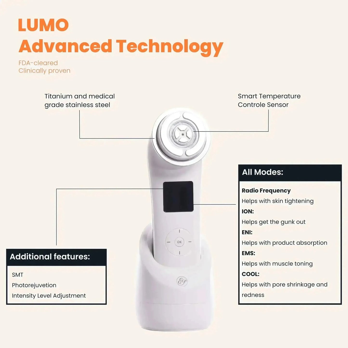 EvenSkyn® Lumo⁺ (2026) Skin Tightening Handset