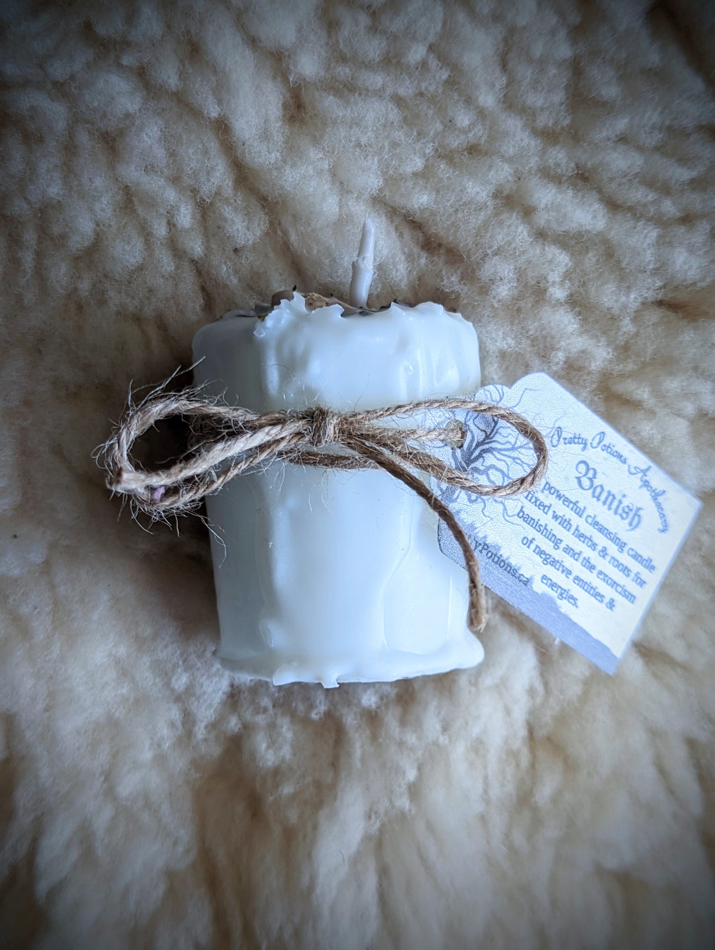 Banish Ritual Herbal Votive Candle