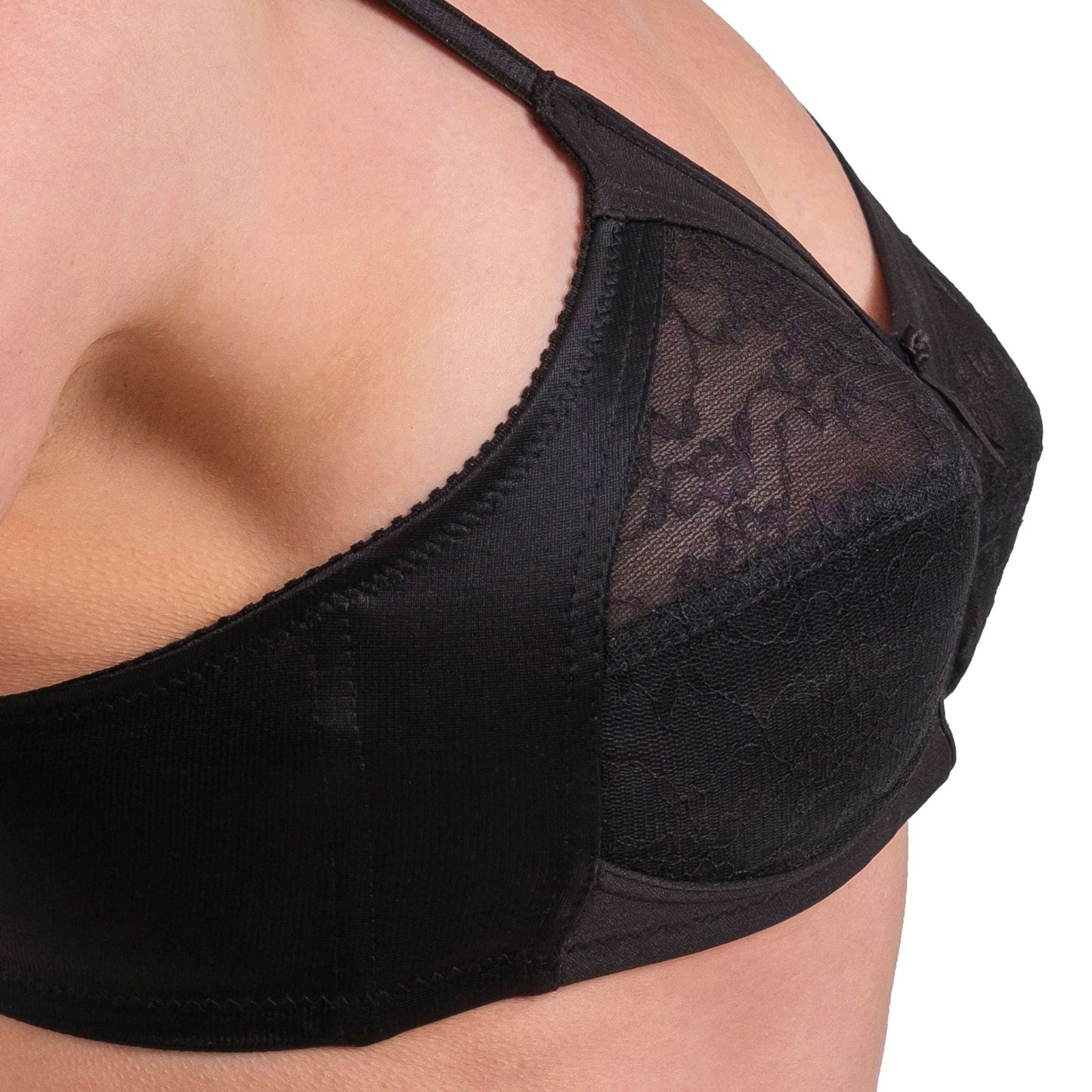 Full-Coverage Wireless Lace Bra