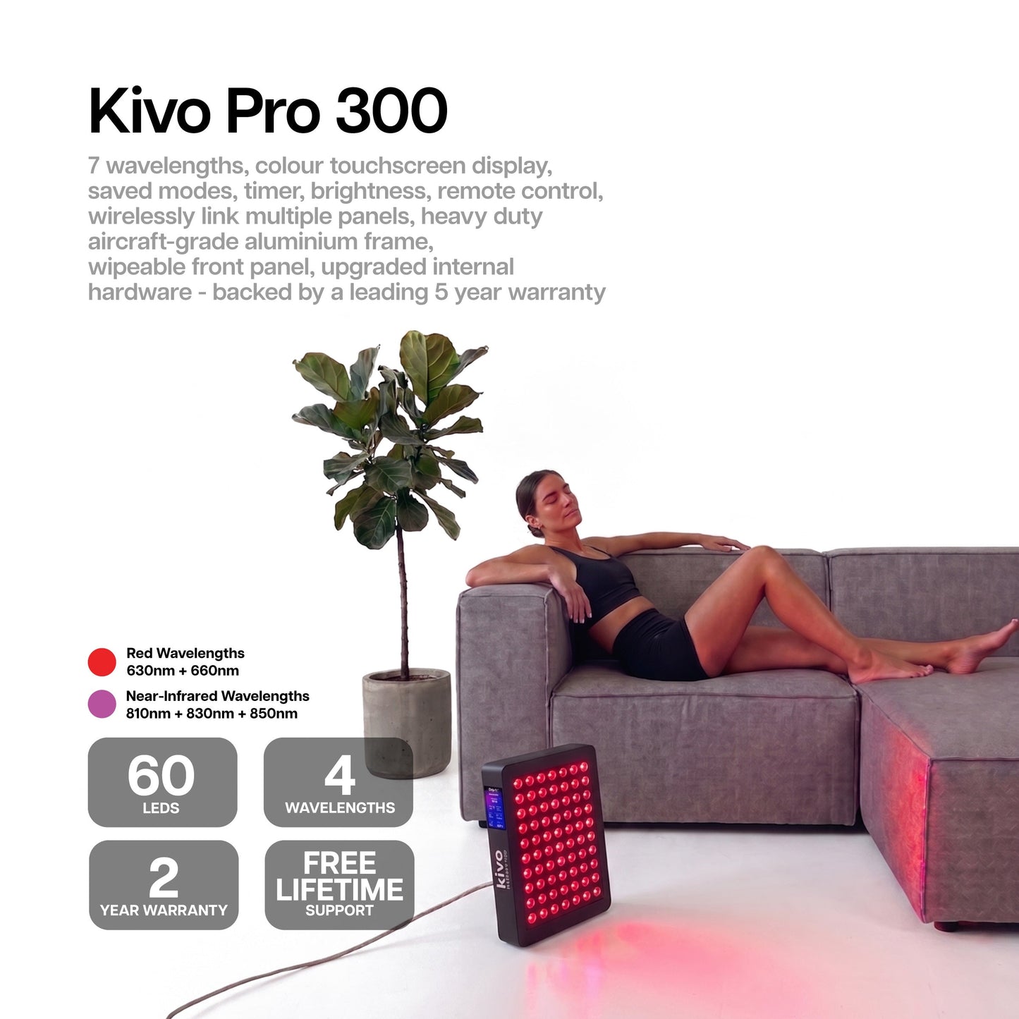 Kivo Pro 300: Ultimate Portable Red Light Therapy Panel