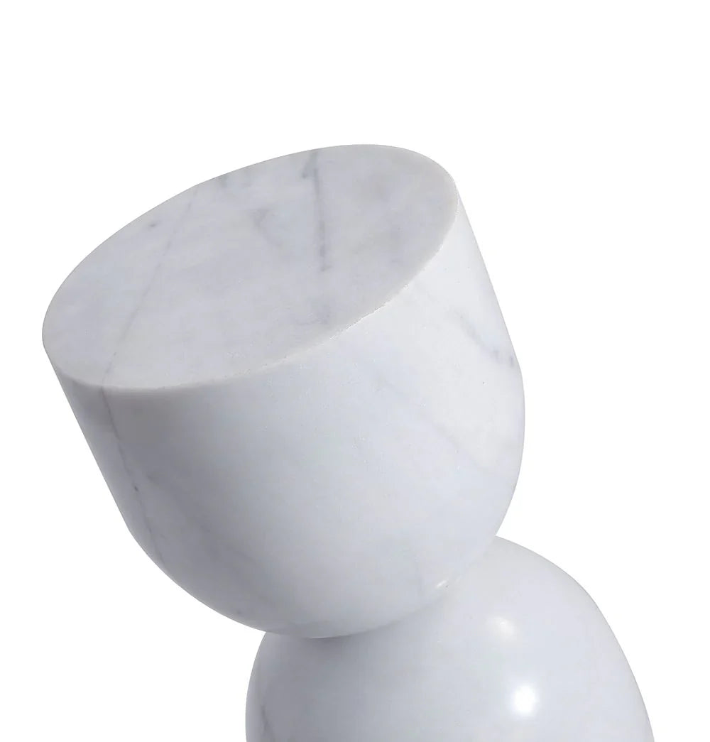OCEANE WHITE MARBLE SIDE TABLE
