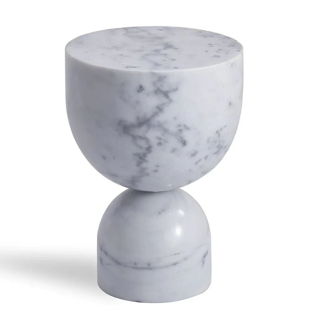PENELOPE WHITE MARBLE SIDE TABLE