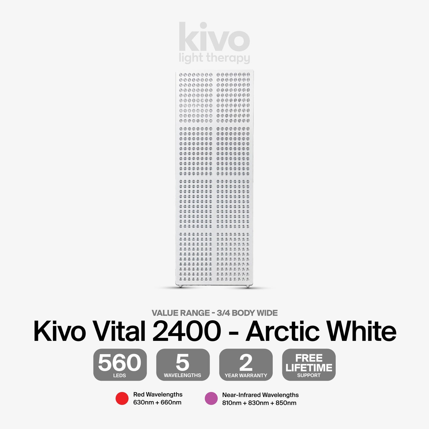 Kivo Vital 2400: Large Wide Body Red Light Therapy Panel
